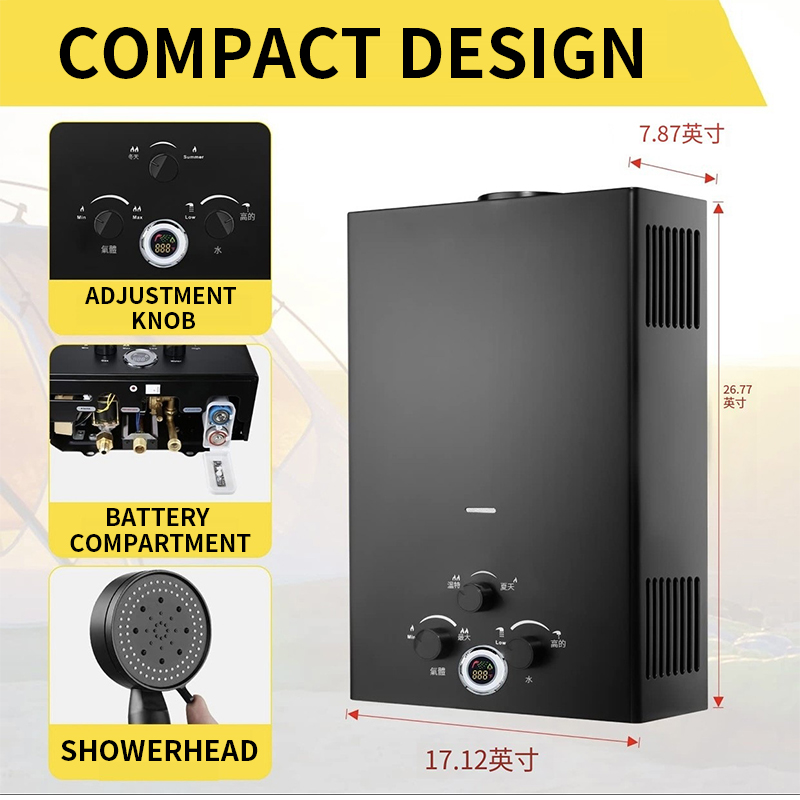 16L/18L/20L Instant-Heat Gas W - Outdoor Camping Water Heater avaliação e preço