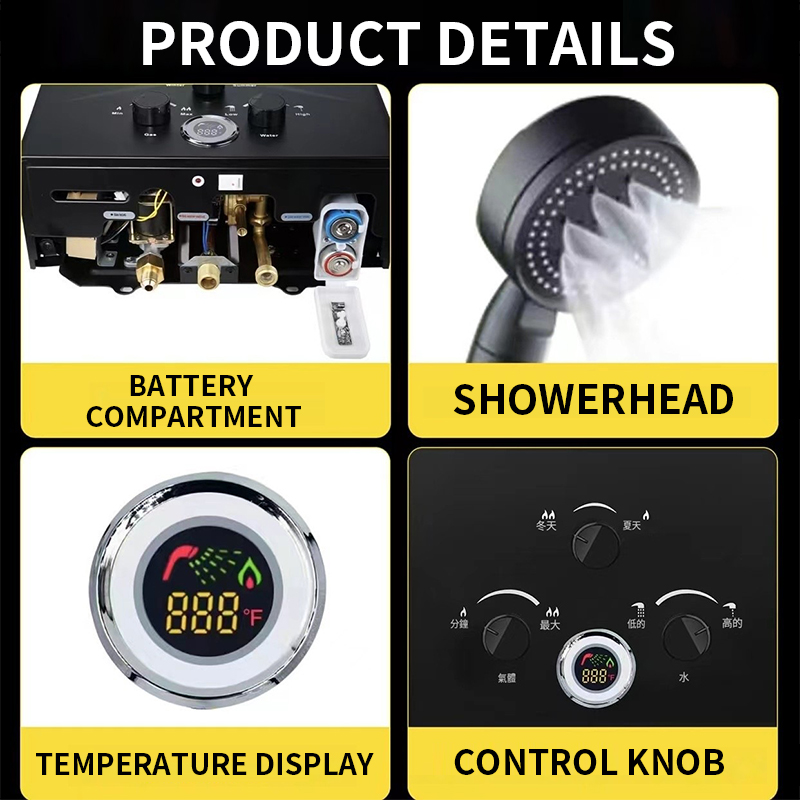 16L/18L/20L Instant-Heat Gas W - Outdoor Camping Water Heater avaliação e preço