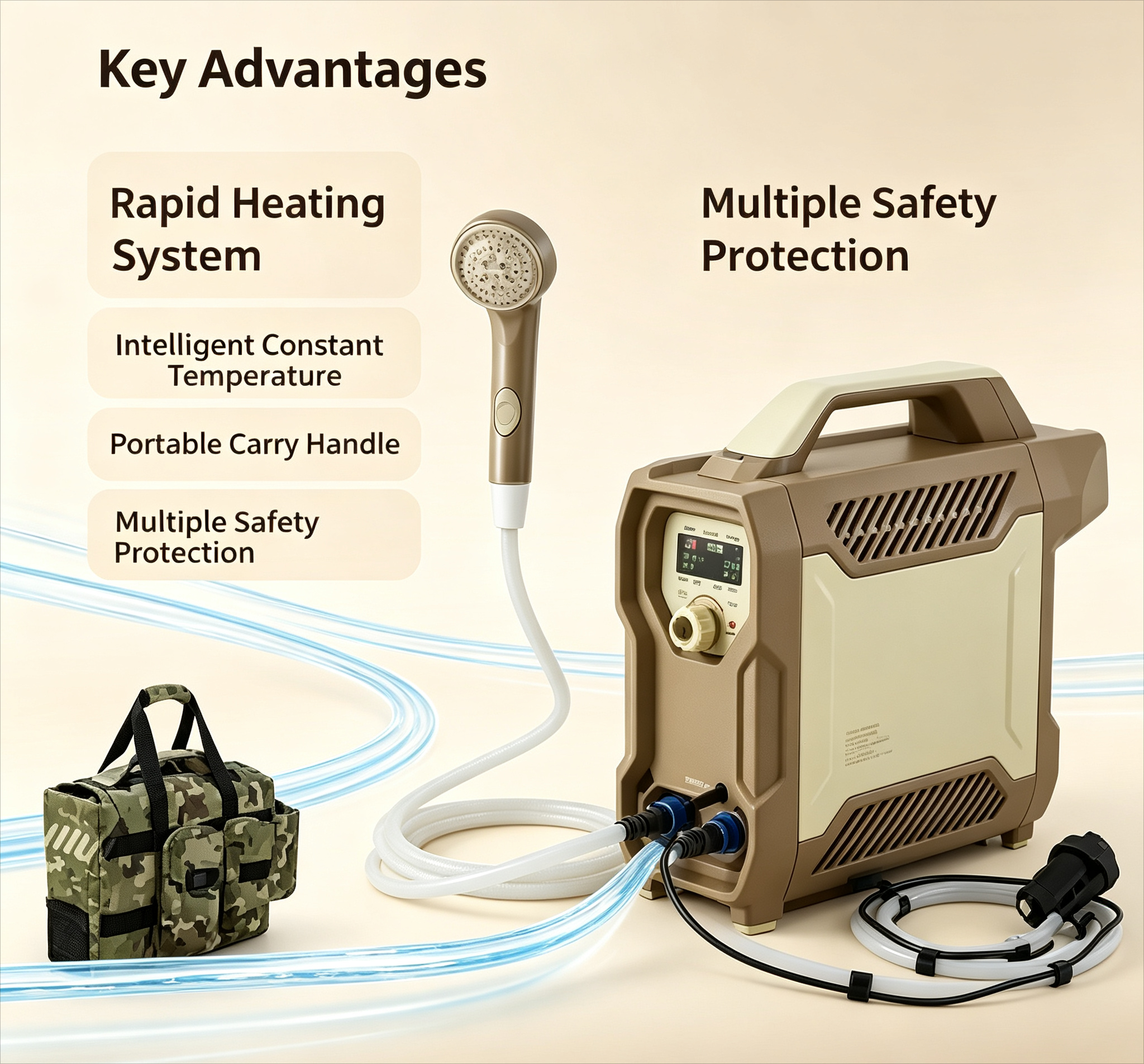 Portable Electric Water Heater - Outdoor Camping Hot Water Shower avaliação e preço