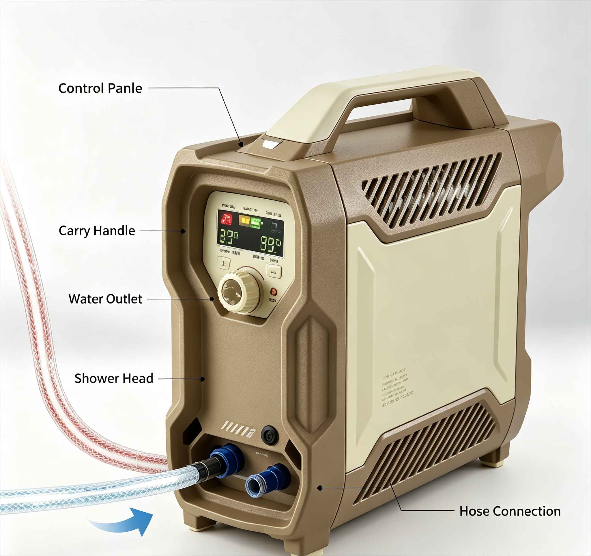 Portable Electric Water Heater - Outdoor Camping Hot Water Shower avaliação e preço