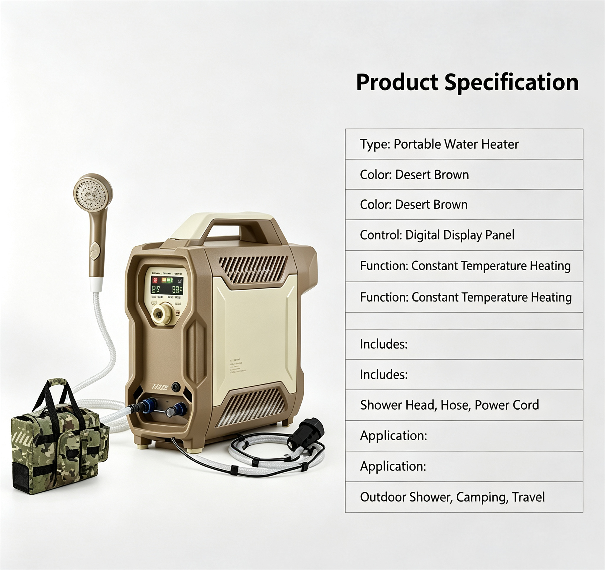 Portable Electric Water Heater - Outdoor Camping Hot Water Shower avaliação e preço