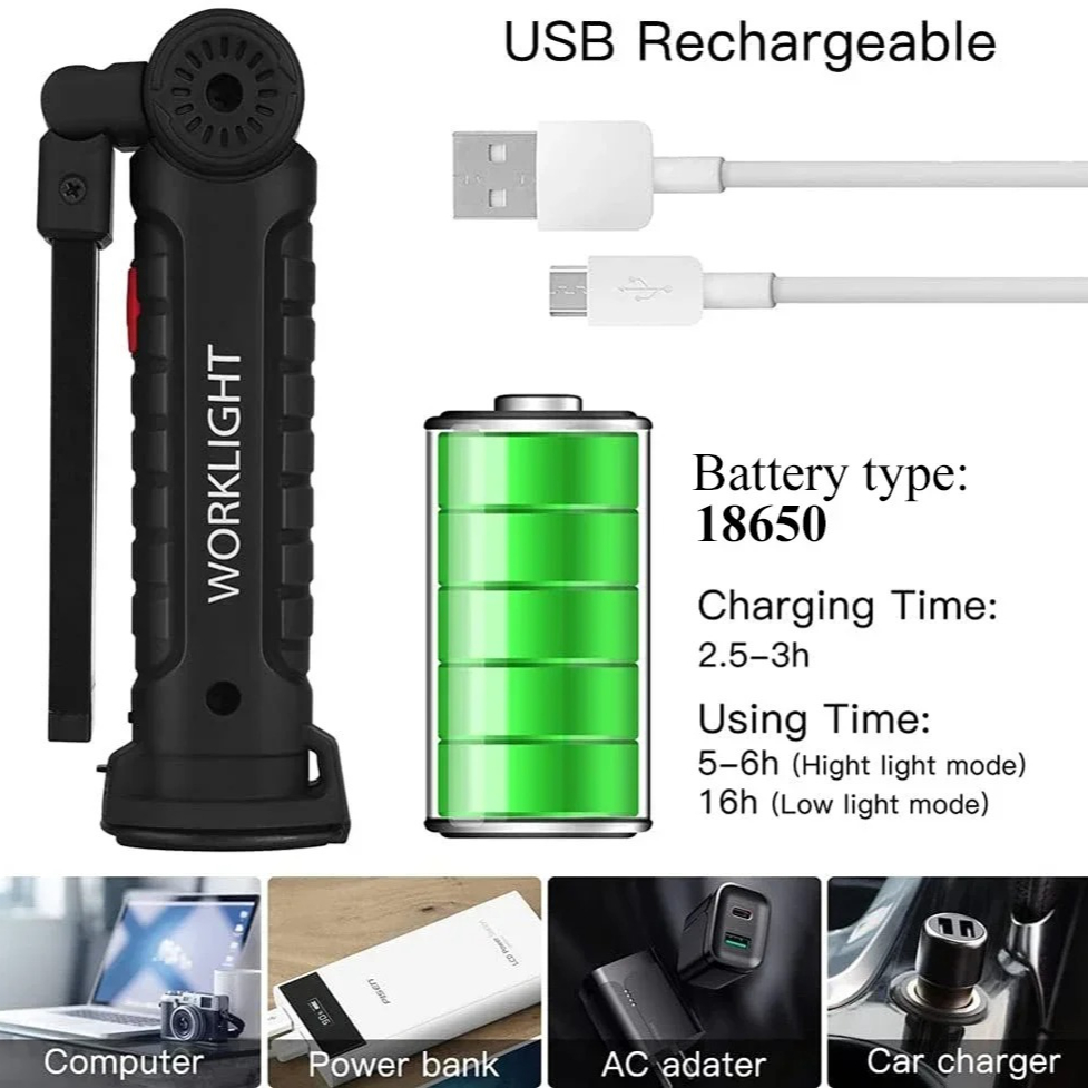 Portable COB LED Flashlight US - Outdoor Camping Adventure Lamp avaliação e preço