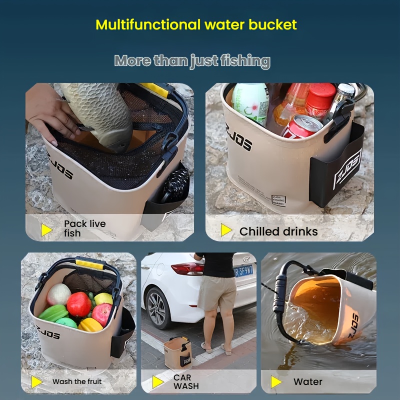 Portable Folding Bucket 8L/13L - Camping Rope avaliação e preço