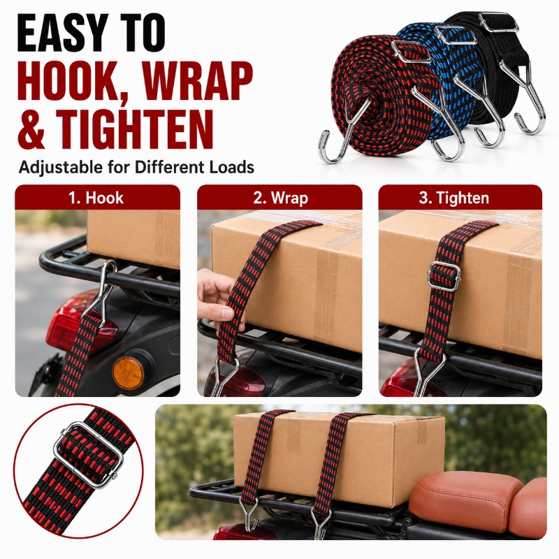 3cm Wide Elastic Cargo Strap 1 - Camping Rope avaliação e preço