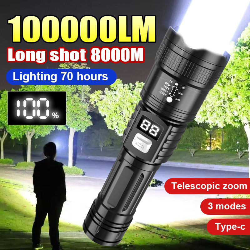 100000LM Super Bright Led Flas - Outdoor Camping Adventure Lamp avaliação e preço