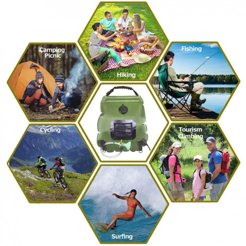 Solar Shower Bag 20L Outdoor S - Outdoor Camping Hot Water Shower avaliação e preço