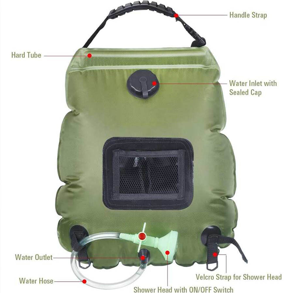 Solar Shower Bag 20L Outdoor S - Outdoor Camping Hot Water Shower avaliação e preço