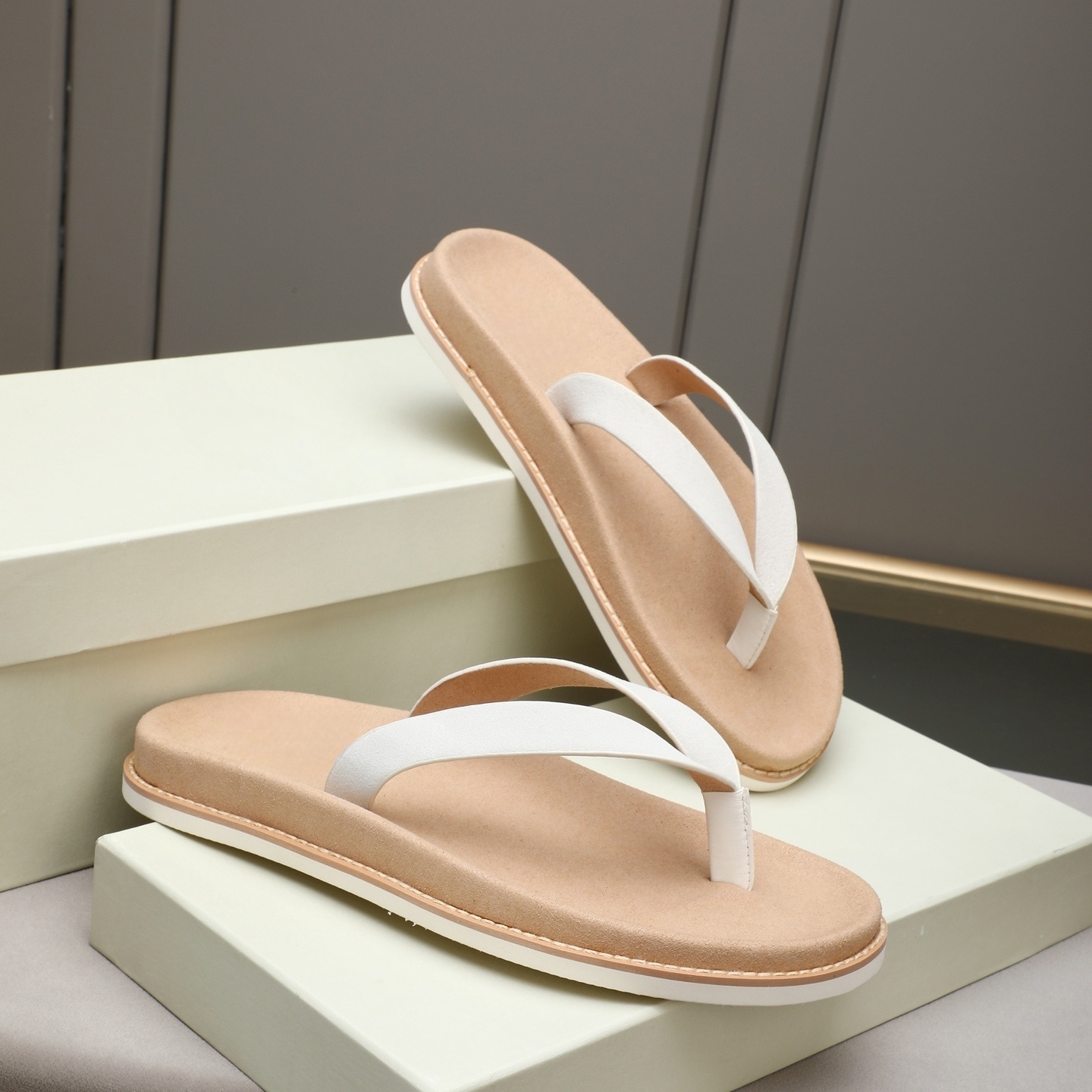 Luxury Brand Genuine Leather S - Outdoor Camping Slippers avaliação e preço