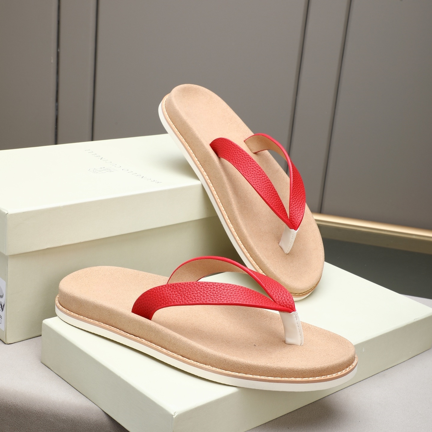 Luxury Brand Genuine Leather S - Outdoor Camping Slippers avaliação e preço