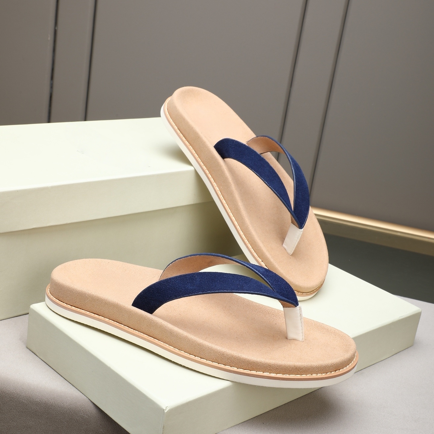 Luxury Brand Genuine Leather S - Outdoor Camping Slippers avaliação e preço