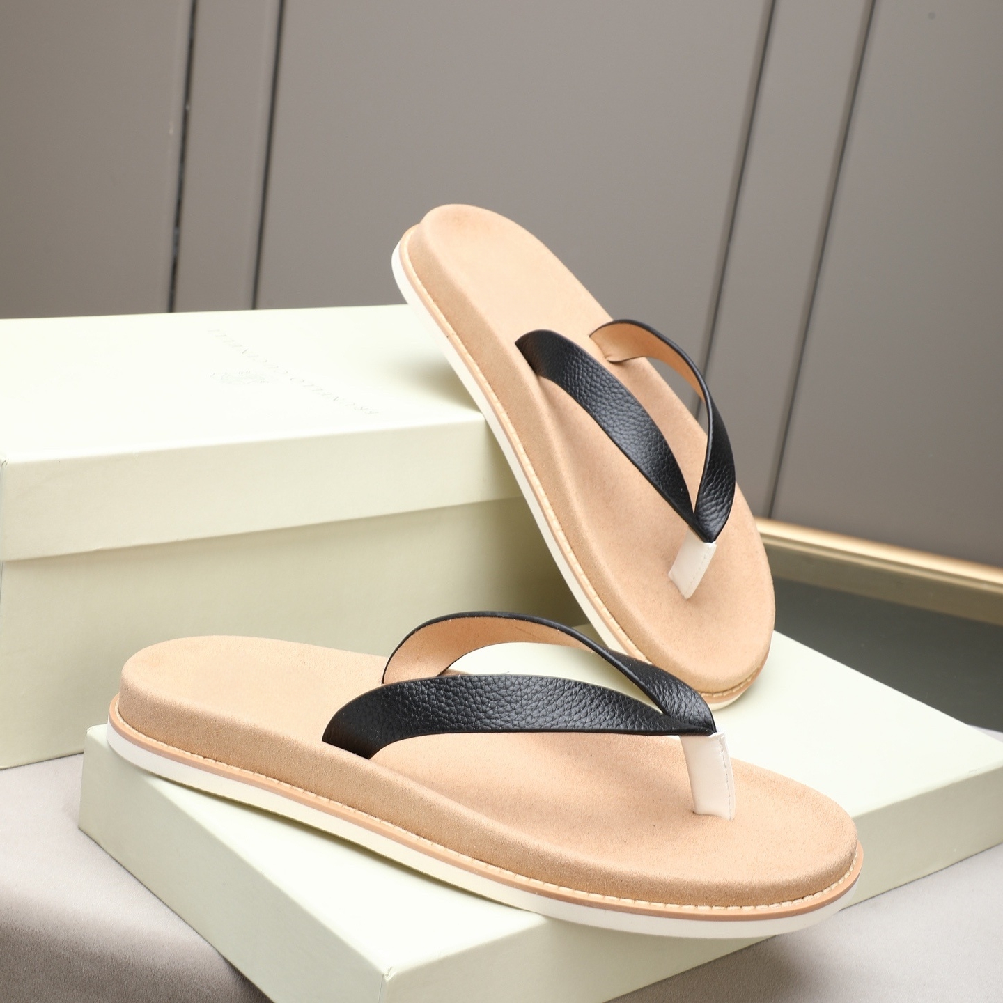 Luxury Brand Genuine Leather S - Outdoor Camping Slippers avaliação e preço