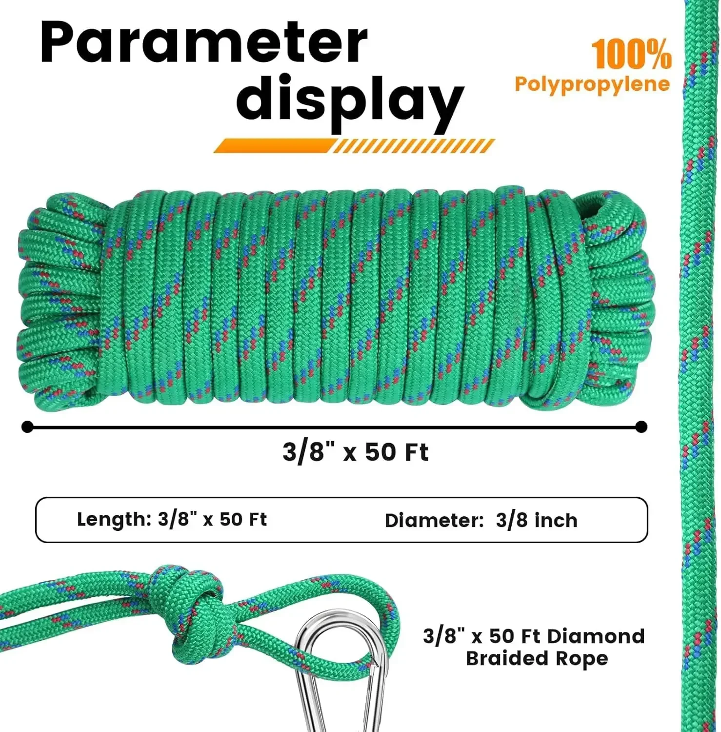 Diamond Braided Polypropylene  - Camping Rope avaliação e preço