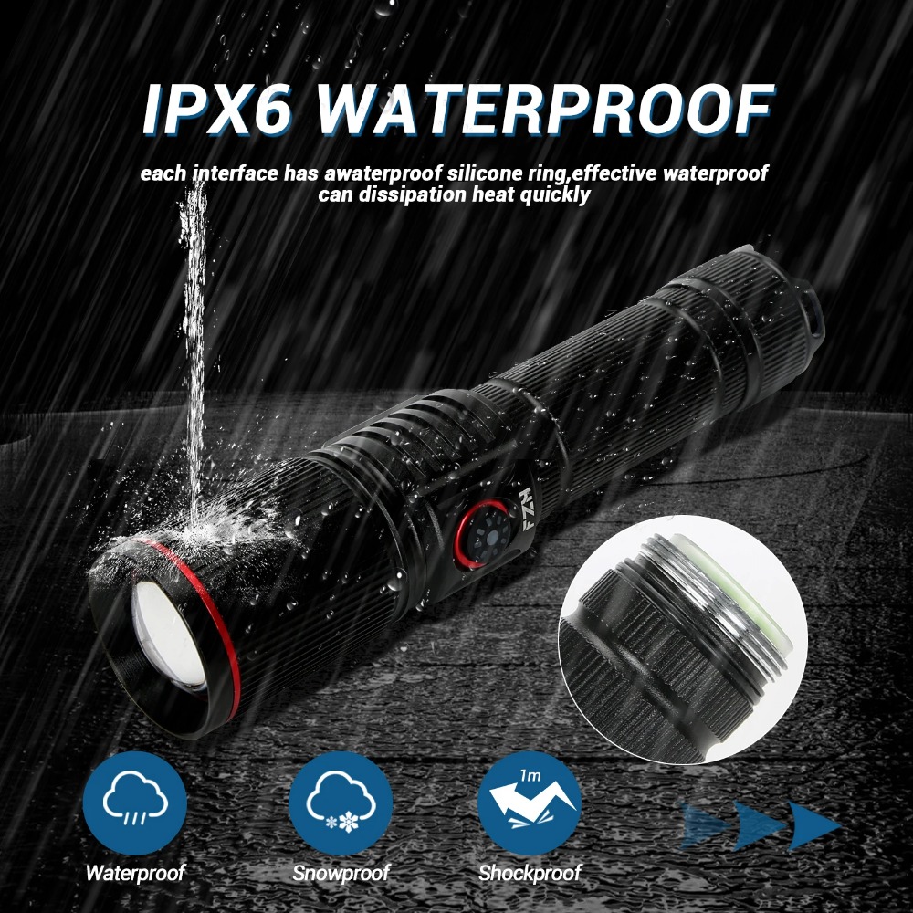 Powerful LED Flashlight Type C - Camping Rope avaliação e preço