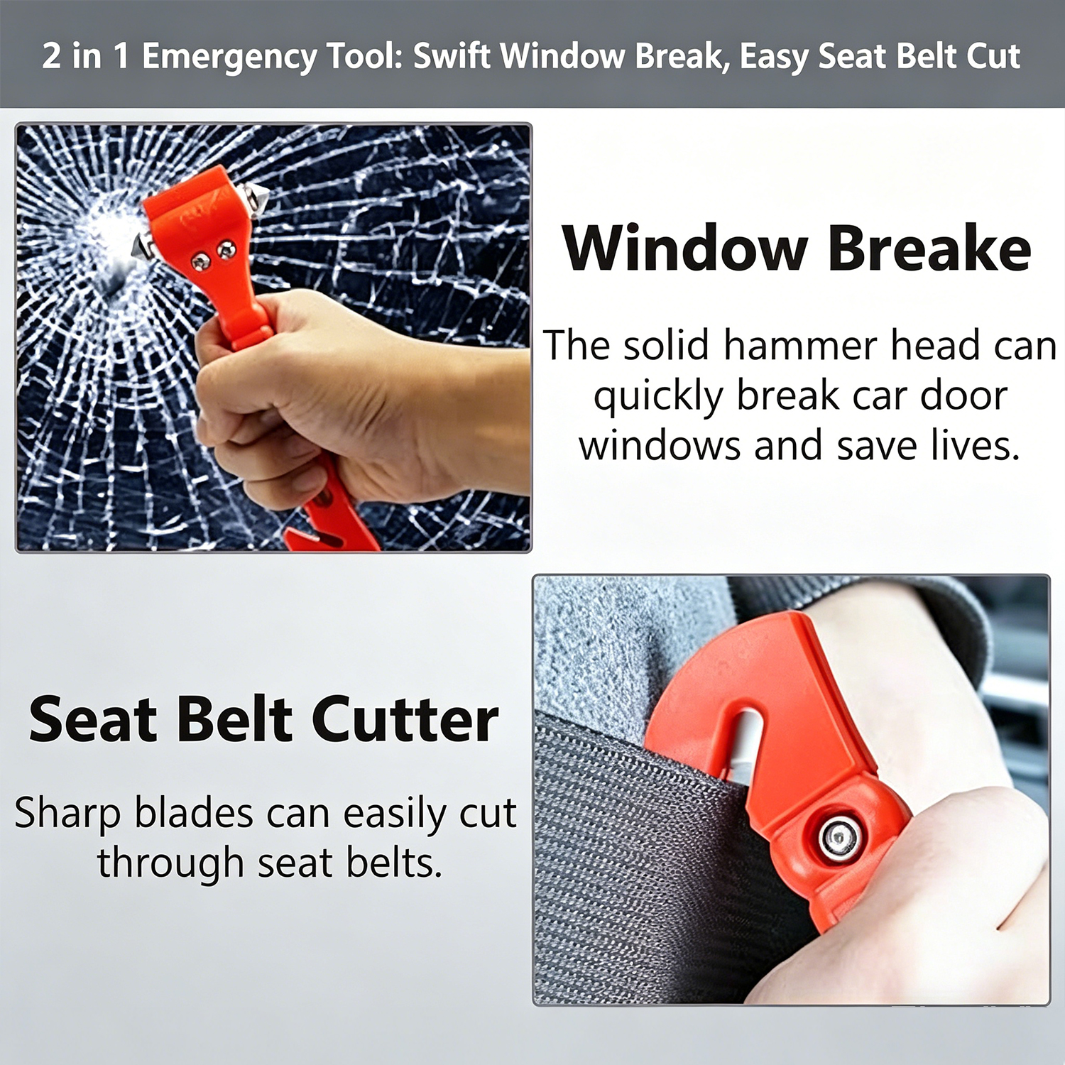 1/2PCS Survival Safety Hammer  - Bivvy Bag Emergency avaliação e preço