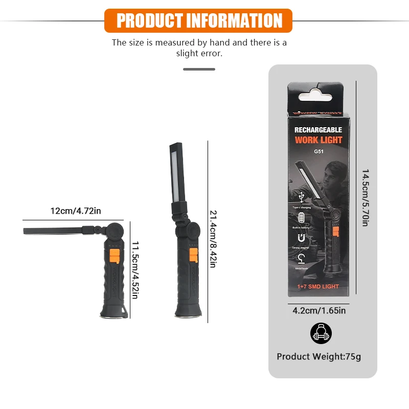 Portable COB LED Flashlight Re - Outdoor Camping Adventure Lamp avaliação e preço