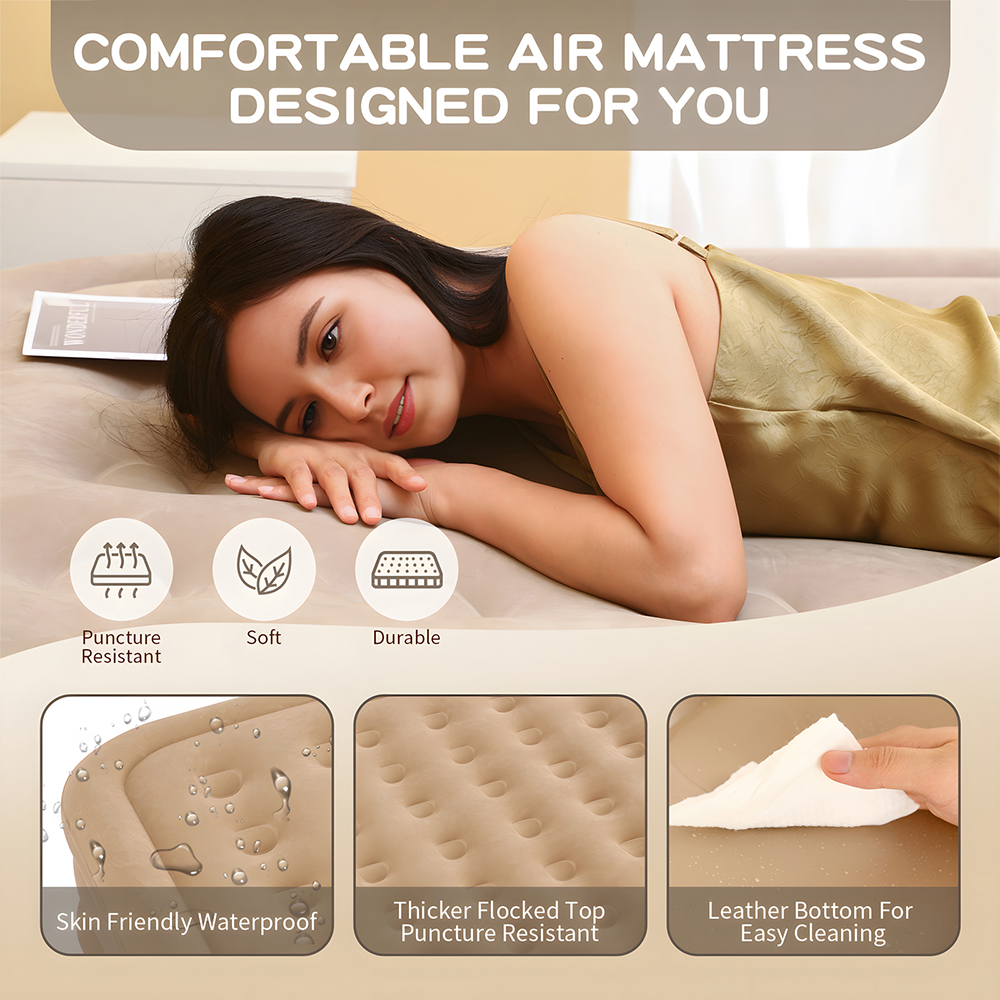 Air Mattress Built-in Pump Sel - Camping Outdoor Or Indoor avaliação e preço