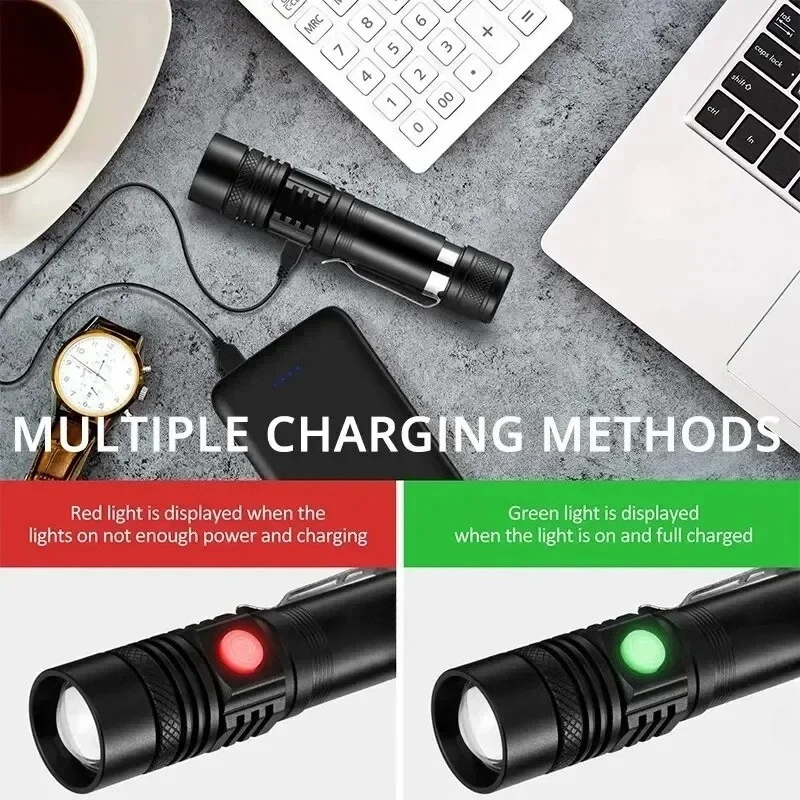 T6 LED Rechargeable Flashlight - Outdoor Camping Adventure Lamp avaliação e preço