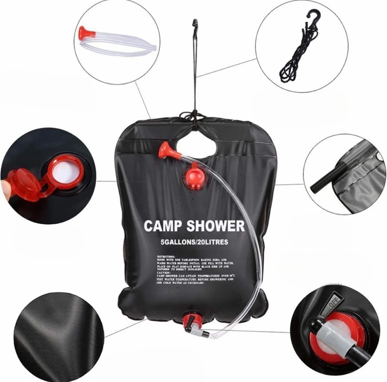 20/40L Camping foldable Solar  - Outdoor Camping Hot Water Shower avaliação e preço